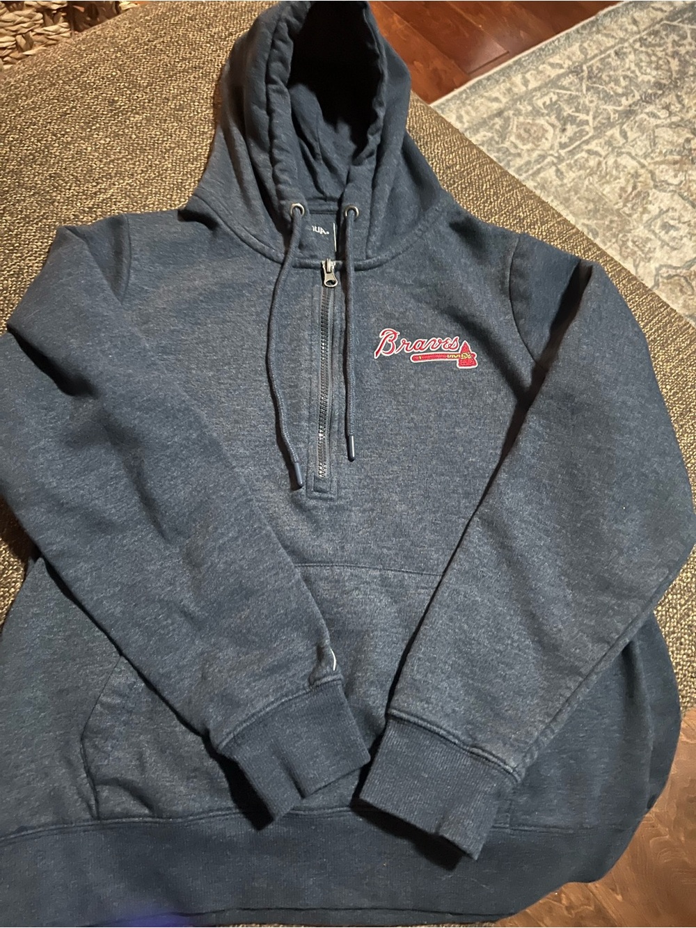 Antigua Navy Half-Zip Braves Hoodie - Men's